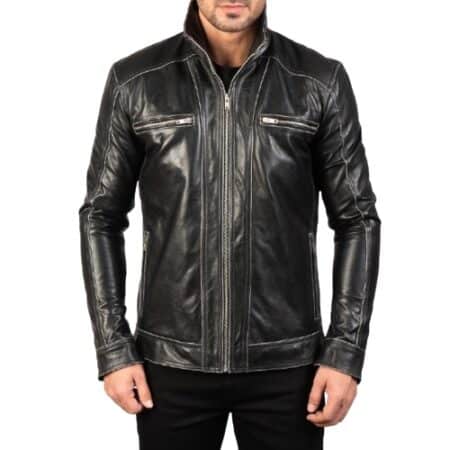 LEXUCCI - Men's Hudson Leather Biker Jacket - BK-2136